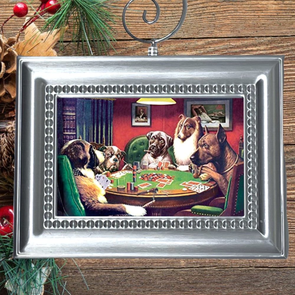 Dogs Playing Poker Christmas Tree Ornament